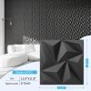 imageArt3d 462 SF Large 3D Wall Panels for Interior Dcor PVC Textured Wavy Wall Panels for Living Room Bedroom and Office Pack of 6 472quot236quot BlackDiamondBlack