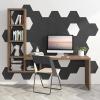 imageArt3d 462 SF Large 3D Wall Panels for Interior Dcor PVC Textured Wavy Wall Panels for Living Room Bedroom and Office Pack of 6 472quot236quot BlackHexagon Black