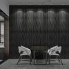 imageArt3d 462 SF Large 3D Wall Panels for Interior Dcor PVC Textured Wavy Wall Panels for Living Room Bedroom and Office Pack of 6 472quot236quot BlackRectangle Black