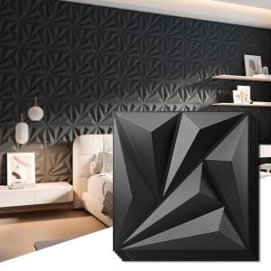 imageArt3d 462 SF Large 3D Wall Panels for Interior Dcor PVC Textured Wavy Wall Panels for Living Room Bedroom and Office Pack of 6 472quot236quot BlackBlack