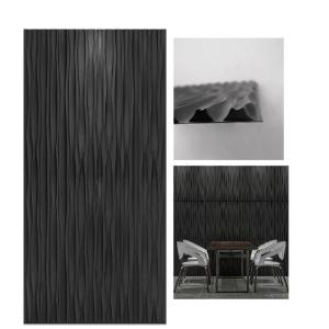 imageArt3d 462 SF Large 3D Wall Panels for Interior Dcor PVC Textured Wavy Wall Panels for Living Room Bedroom and Office Pack of 6 472quot236quot BlackRectangle Black