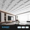 imageArt3d 2x2 Ft Drop Down PVC Ceiling Tiles 3D Textured Glue up Ceiling Panel for Office Living Room Home Decor  12Pack Covers 48 SqFt WhiteWhite