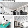 imageArt3d 2x2 Ft Drop Down PVC Ceiling Tiles 3D Textured Glue up Ceiling Panel for Office Living Room Home Decor  12Pack Covers 48 SqFt WhiteWhite