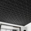 imageArt3d Decorative PVC Drop Ceiling Tile 2ft x 2ft in WhiteGlue up Ceiling Panel 24 x 24in12pcsBlack