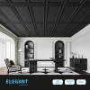imageArt3d Drop Ceiling Tiles 24x48 Decorative PVC Ceiling Panels Waterproof Rustproof and Durable 12Pack Glue Down Rectangular WhiteRectangular Black
