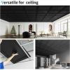 imageArt3d Drop Ceiling Tiles 24x48 Decorative PVC Ceiling Panels Waterproof Rustproof and Durable 12Pack Glue Down Rectangular WhiteRectangular Black