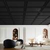 imageArt3d Drop Ceiling Tiles 24x48 Decorative PVC Ceiling Panels Waterproof Rustproof and Durable 12Pack Glue Down Rectangular WhiteRectangular Black