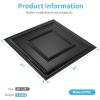 imageArt3d Drop Ceiling Tiles 24x48 Decorative PVC Ceiling Panels Waterproof Rustproof and Durable 12Pack Glue Down Rectangular WhiteSquare Black