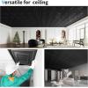 imageArt3d Drop Ceiling Tiles 24x48 Decorative PVC Ceiling Panels Waterproof Rustproof and Durable 12Pack Glue Down Rectangular WhiteSquare Black