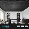 imageArt3d Drop Ceiling Tiles 24x48 Decorative PVC Ceiling Panels Waterproof Rustproof and Durable 12Pack Glue Down Rectangular WhiteSquare Black