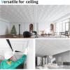 imageArt3d Drop Ceiling Tiles 24x48 Decorative PVC Ceiling Panels Waterproof Rustproof and Durable 12Pack Glue Down Rectangular WhiteSquare White