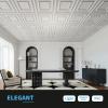 imageArt3d Drop Ceiling Tiles 24x48 Decorative PVC Ceiling Panels Waterproof Rustproof and Durable 12Pack Glue Down Rectangular WhiteSquare White