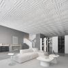 imageArt3d Drop Ceiling Tiles 24x48 Decorative PVC Ceiling Panels Waterproof Rustproof and Durable 12Pack Glue Down Rectangular WhiteSquare White