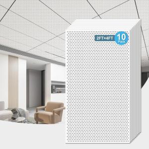 imageArt3d 12Pack Smooth Drop Ceiling Tile 2ft x 2ft  FireRated Waterproof Reusable  Premium PVC No Sag and Breakage  Cover 48 Sq Ft BlackWhite  acoustic 2