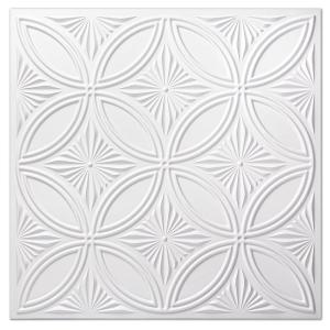 imageArt3d Decorative PVC Drop Ceiling Tile 2ft x 2ft in WhiteGlue up Ceiling Panel 24 x 24in12pcsWhite