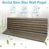 imageArt3d 4Pack GlueOn Wall Panels Wood Grain Texture Interior Wall Decor 104quotx12quot Recycled Polystyrene Wainscoting Panels Low Emission for Living Room BedroomEatrh WalnutSixGrid Walnut
