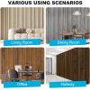 imageArt3d 4Pack GlueOn Wall Panels Wood Grain Texture Interior Wall Decor 104quotx12quot Recycled Polystyrene Wainscoting Panels Low Emission for Living Room BedroomEatrh WalnutEarth Grey Oak