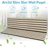 imageArt3d 4Pack GlueOn Wall Panels Wood Grain Texture Interior Wall Decor 104quotx12quot Recycled Polystyrene Wainscoting Panels Low Emission for Living Room BedroomEatrh WalnutSixGrid Oak