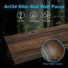 imageArt3d 4Pack GlueOn Wall Panels Wood Grain Texture Interior Wall Decor 104quotx12quot Recycled Polystyrene Wainscoting Panels Low Emission for Living Room BedroomEatrh WalnutEarth Walnut