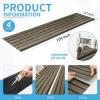 imageArt3d 4Pack GlueOn Wall Panels Wood Grain Texture Interior Wall Decor 104quotx12quot Recycled Polystyrene Wainscoting Panels Low Emission for Living Room BedroomEatrh WalnutSixGrid Walnut