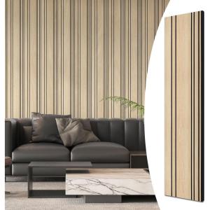 imageArt3d 4Pack GlueOn Wall Panels Wood Grain Texture Interior Wall Decor 104quotx12quot Recycled Polystyrene Wainscoting Panels Low Emission for Living Room BedroomEatrh WalnutEarth Oak