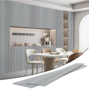 imageArt3d 4Pack GlueOn Wall Panels Wood Grain Texture Interior Wall Decor 104quotx12quot Recycled Polystyrene Wainscoting Panels Low Emission for Living Room BedroomEatrh WalnutFine Bar Poplar