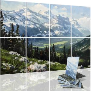imageArt3d Soundproof Wall Panels 48quotx32quot 8Pack Acoustic Wall Art Panels Sound Absorbing Decorative Wall Panels for Living Room Bedroom Kitchen Studio Polyester UV PrintMontain View