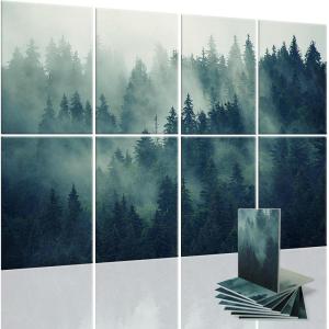 imageArt3d Soundproof Wall Panels 48quotx32quot 8Pack Acoustic Wall Art Panels Sound Absorbing Decorative Wall Panels for Living Room Bedroom Kitchen Studio Polyester UV PrintFoggy Forest