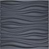 imageArt3d 12 Pack PVC Ceiling Tiles 24x24 Inches Waterproof Drop Ceiling TilesWall Panels for Interior Wall Decor Covers 48 Sqft Matte WhiteBlack Wave