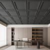 imageArt3d 12 Pack PVC Ceiling Tiles 24x24 Inches Waterproof Drop Ceiling TilesWall Panels for Interior Wall Decor Covers 48 Sqft Matte WhiteMatte Black