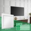 imageArt3d 12 Pack PVC Ceiling Tiles 24x24 Inches Waterproof Drop Ceiling TilesWall Panels for Interior Wall Decor Covers 48 Sqft Matte WhiteMatte White