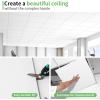imageArt3d 12 Pack PVC Ceiling Tiles 24x24 Inches Waterproof Drop Ceiling TilesWall Panels for Interior Wall Decor Covers 48 Sqft Matte WhiteWhite
