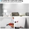 imageArt3d 12 Pack 2ft x 4ft Drop Ceiling Tiles in White Slat Design 3D Wall Panels for Interior Wall Decor 24in x 48in