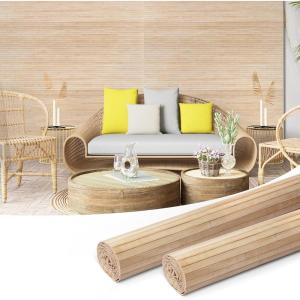 imageArt3d Natural Bamboo Wall Panel for Interior Wall Decor Renewable Pole Wrap Wainscoting Paneling for Wall Ceiling Furniture Cabinet Office 12 x 96 Inch 2Pack  RawLightcarbonized