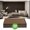 imageArt3d 20Pack 12quot x 24quot Soundproof Wood Slat Panels 40 sqft Acoustic Wall Panels 3D Wall Panels with Wood Slat Design Decorative Wood Wall Panel for Accent WallsWalnutDeep Walnut  20 pcs  40 sqft