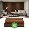 imageArt3d 20Pack 12quot x 24quot Soundproof Wood Slat Panels 40 sqft Acoustic Wall Panels 3D Wall Panels with Wood Slat Design Decorative Wood Wall Panel for Accent WallsWalnutWalnut  20 pcs  40 sqft