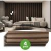 imageArt3d 20Pack 12quot x 24quot Soundproof Wood Slat Panels 40 sqft Acoustic Wall Panels 3D Wall Panels with Wood Slat Design Decorative Wood Wall Panel for Accent WallsWalnutDeep Walnut  4 pcs  31 sqft