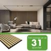 imageArt3d 20Pack 12quot x 24quot Soundproof Wood Slat Panels 40 sqft Acoustic Wall Panels 3D Wall Panels with Wood Slat Design Decorative Wood Wall Panel for Accent WallsWalnutOak  4 pcs  31 sqft