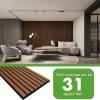 imageArt3d 20Pack 12quot x 24quot Soundproof Wood Slat Panels 40 sqft Acoustic Wall Panels 3D Wall Panels with Wood Slat Design Decorative Wood Wall Panel for Accent WallsWalnutWalnut  4 pcs  31 sqft