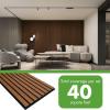 imageArt3d 20Pack 12quot x 24quot Soundproof Wood Slat Panels 40 sqft Acoustic Wall Panels 3D Wall Panels with Wood Slat Design Decorative Wood Wall Panel for Accent WallsWalnutWalnut  20 pcs  40 sqft