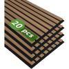 imageArt3d 20Pack 12quot x 24quot Soundproof Wood Slat Panels 40 sqft Acoustic Wall Panels 3D Wall Panels with Wood Slat Design Decorative Wood Wall Panel for Accent WallsWalnutDeep Walnut  20 pcs  40 sqft