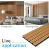 imageArt3d 6Pack Acoustic Wood Slat Wall Panels for Interior Decor 3D Fluted Sound Absorbing Wood Paneling for Accent Wall Ceiling Kitchen Living Room Bedroom Office 945 x 79 inch Deep WalnutTeak