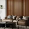 imageArt3d 6Pack Acoustic Wood Slat Wall Panels for Interior Decor 3D Fluted Sound Absorbing Wood Paneling for Accent Wall Ceiling Kitchen Living Room Bedroom Office 945 x 79 inch Deep WalnutTeak