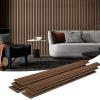 imageArt3d 6Pack Acoustic Wood Slat Wall Panels for Interior Decor 3D Fluted Sound Absorbing Wood Paneling for Accent Wall Ceiling Kitchen Living Room Bedroom Office 945 x 79 inch Deep WalnutWalnut