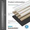 imageArt3d 6Pack Acoustic Wood Slat Wall Panels for Interior Decor 3D Fluted Sound Absorbing Wood Paneling for Accent Wall Ceiling Kitchen Living Room Bedroom Office 945 x 79 inch Deep WalnutBrushed Silver