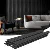 imageArt3d 6Pack Acoustic Wood Slat Wall Panels for Interior Decor 3D Fluted Sound Absorbing Wood Paneling for Accent Wall Ceiling Kitchen Living Room Bedroom Office 945 x 79 inch Deep WalnutMatte Black