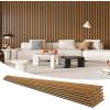 imageArt3d 6Pack Acoustic Wood Slat Wall Panels for Interior Decor 3D Fluted Sound Absorbing Wood Paneling for Accent Wall Ceiling Kitchen Living Room Bedroom Office 945 x 79 inch Deep WalnutTeak