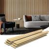 imageArt3d 6Pack Acoustic Wood Slat Wall Panels for Interior Decor 3D Fluted Sound Absorbing Wood Paneling for Accent Wall Ceiling Kitchen Living Room Bedroom Office 945 x 79 inch Deep WalnutOak