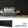 imageArt3d 6Pack Acoustic Wood Slat Wall Panels for Interior Decor 3D Fluted Sound Absorbing Wood Paneling for Accent Wall Ceiling Kitchen Living Room Bedroom Office 945 x 79 inch Deep WalnutMatte Black