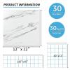 imageArt3d Peel and Stick Floor Tile 30Pack 12 x 12in Covers 30 Sqft Waterproof Vinyl Flooring Tiles Self Adhesive for Kitchen Bathroom ampamp Bedroom  White ampamp Beige Marble 15 Tiles per ColorGray Marble